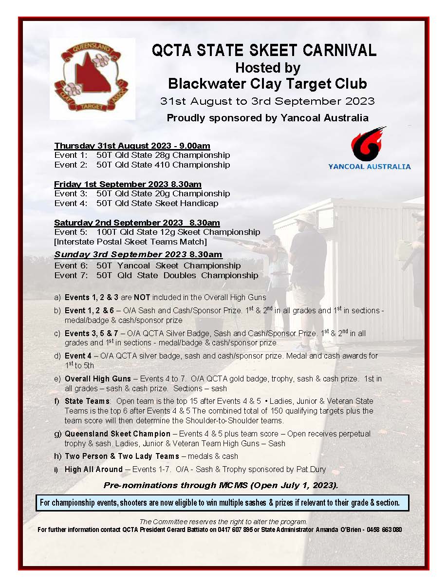 Clay Target Events Queensland Clay Target Association